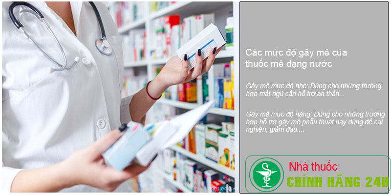 các mức độ gây mê của thuốc mê dạng nước